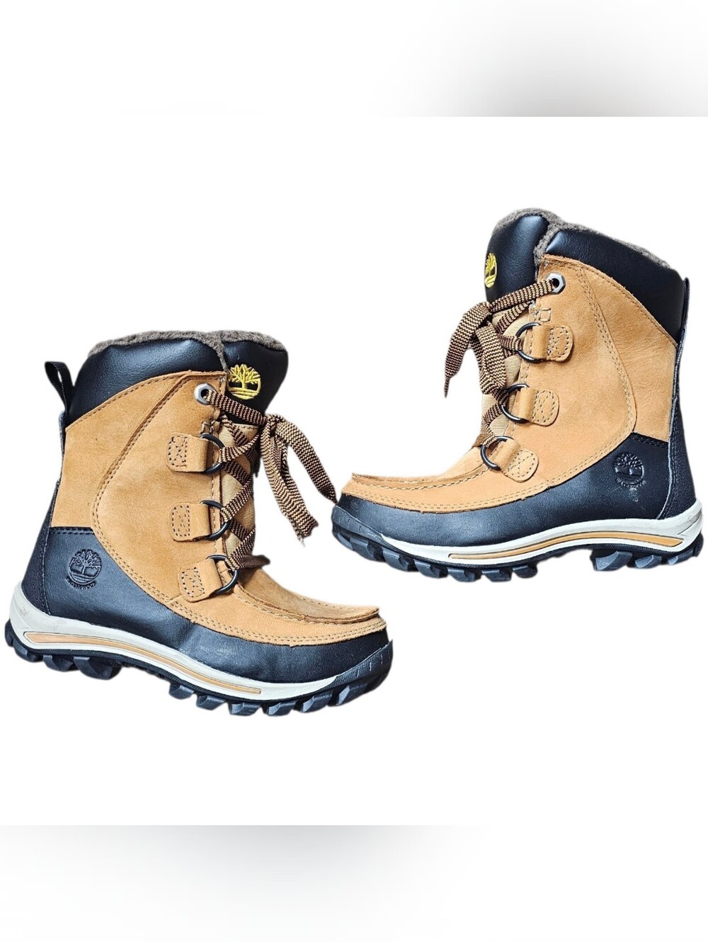 Timberland Boys Size 13 Winter Boots PrimaLoft 200g Insulated Wheat Black